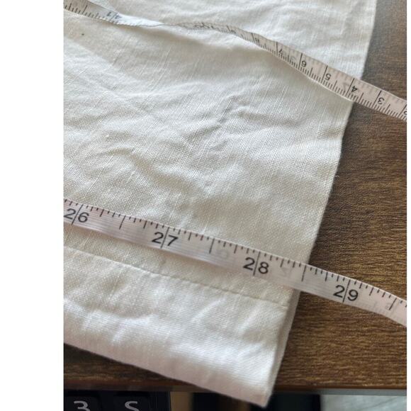 Nine West Women’s 10 White The Neo Classic Linen Blend Pockets Wide Leg Pants - Picture 9 of 12